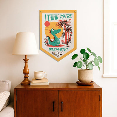 I Think You're Dino-Mite Felt Camp Flag
