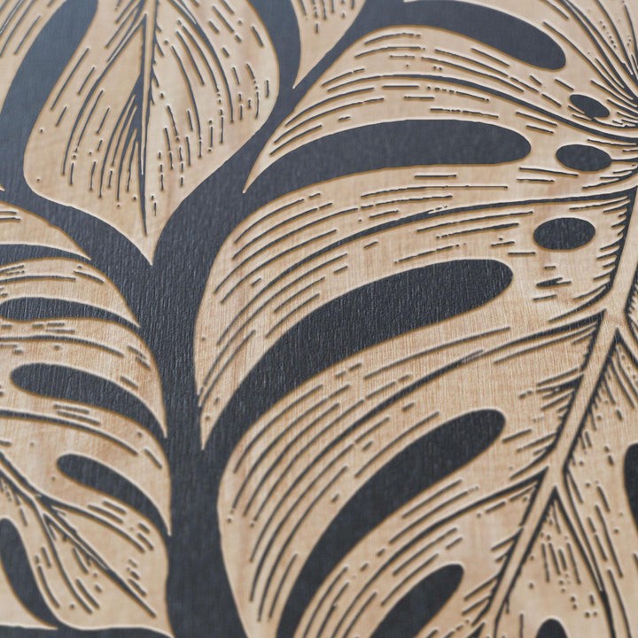 Monstera Deliciosa Leaf Engraved Birch Art Panel