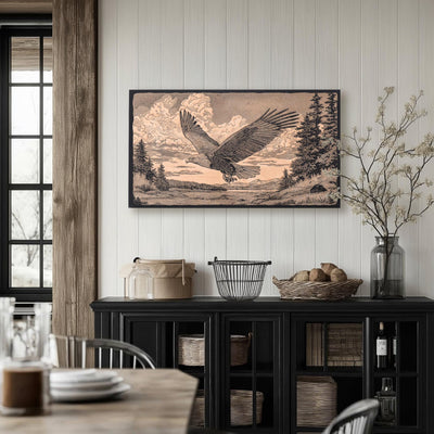 Bald Eagle Engraved Illustration