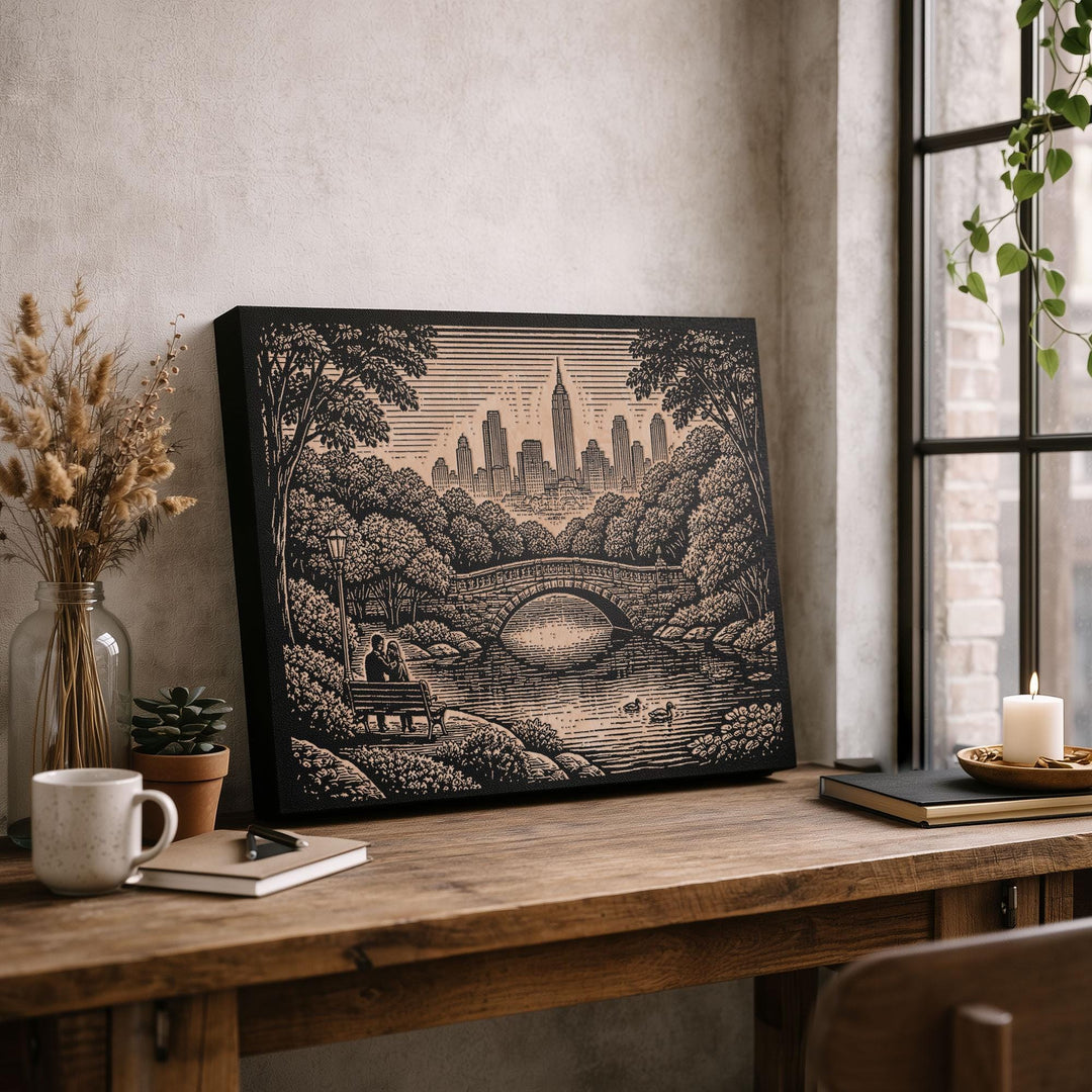 Central Park New York Engraved Birch Art Panel
