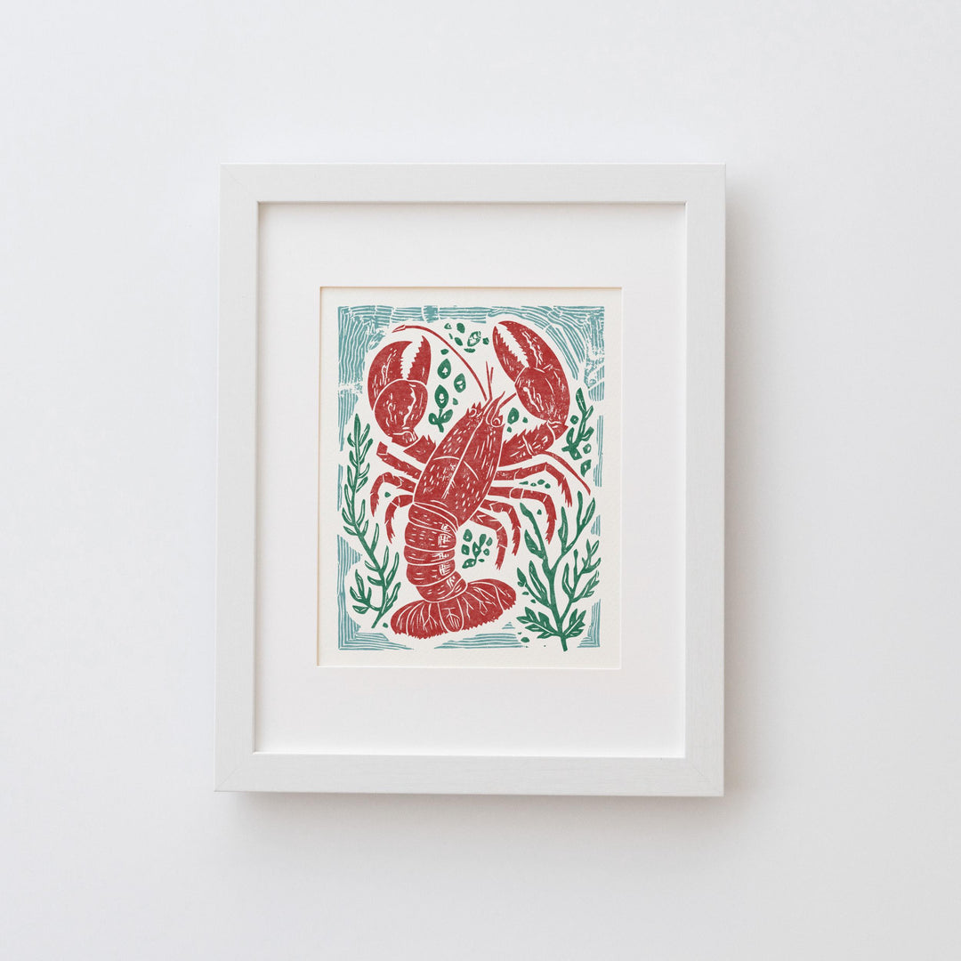 Lobster Linocut Print