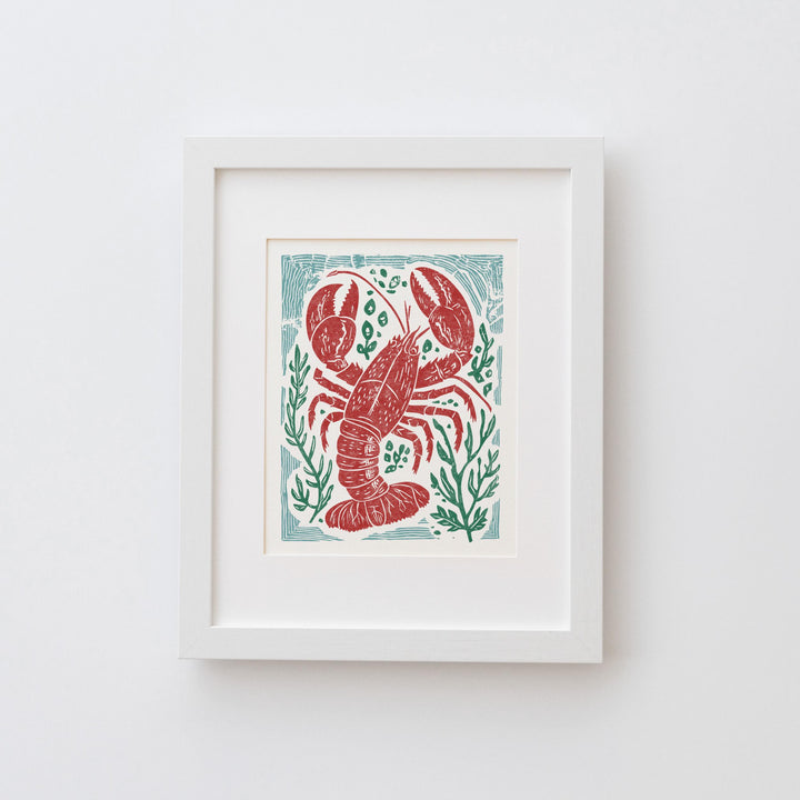 Lobster Linocut Print
