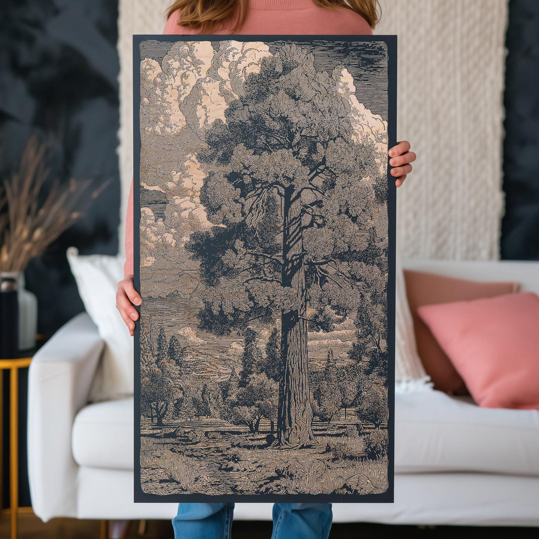 Ponderosa Pine Engraved Illustrations