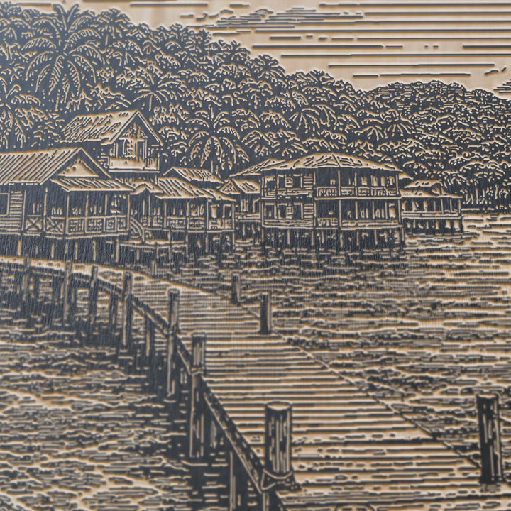 Bocas del Toro Engraved Birch Art Panel