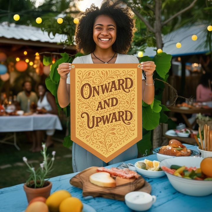 Onward &amp; Upward Felt Camp Flag