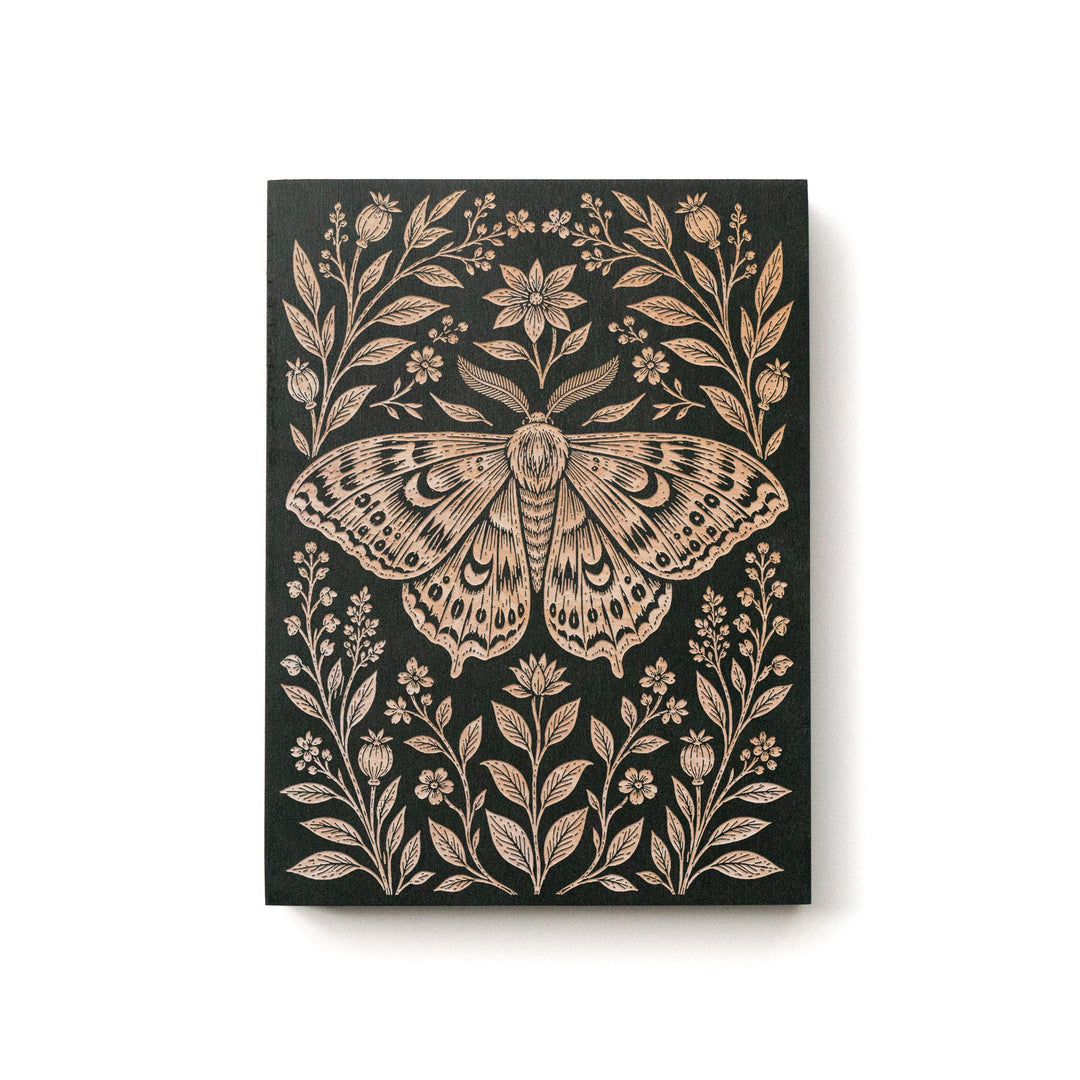Moth Garden Engraved Birch Art Panel