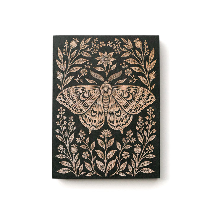 Moth Garden Engraved Birch Art Panel