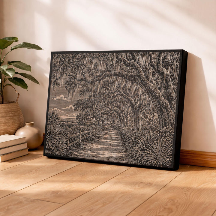 Hilton Head Live Oak Engraved Birch Art Panel