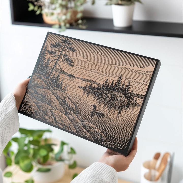 Boundary Waters Engraved Birch Art Panel