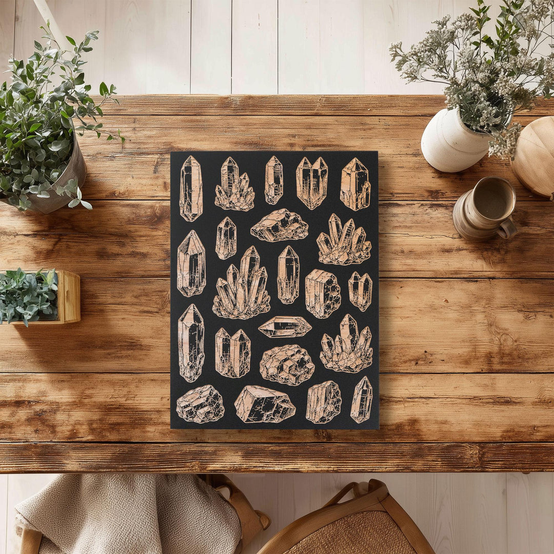 Crystals Engraved Birch Art Panel