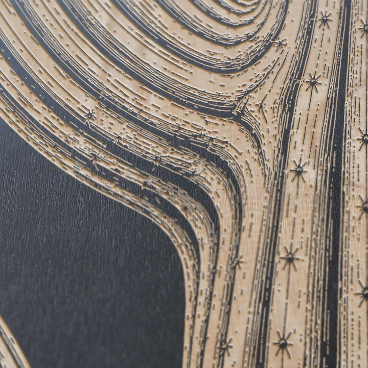 Saguaro Cactus Abstract Engraved Birch Art Panel