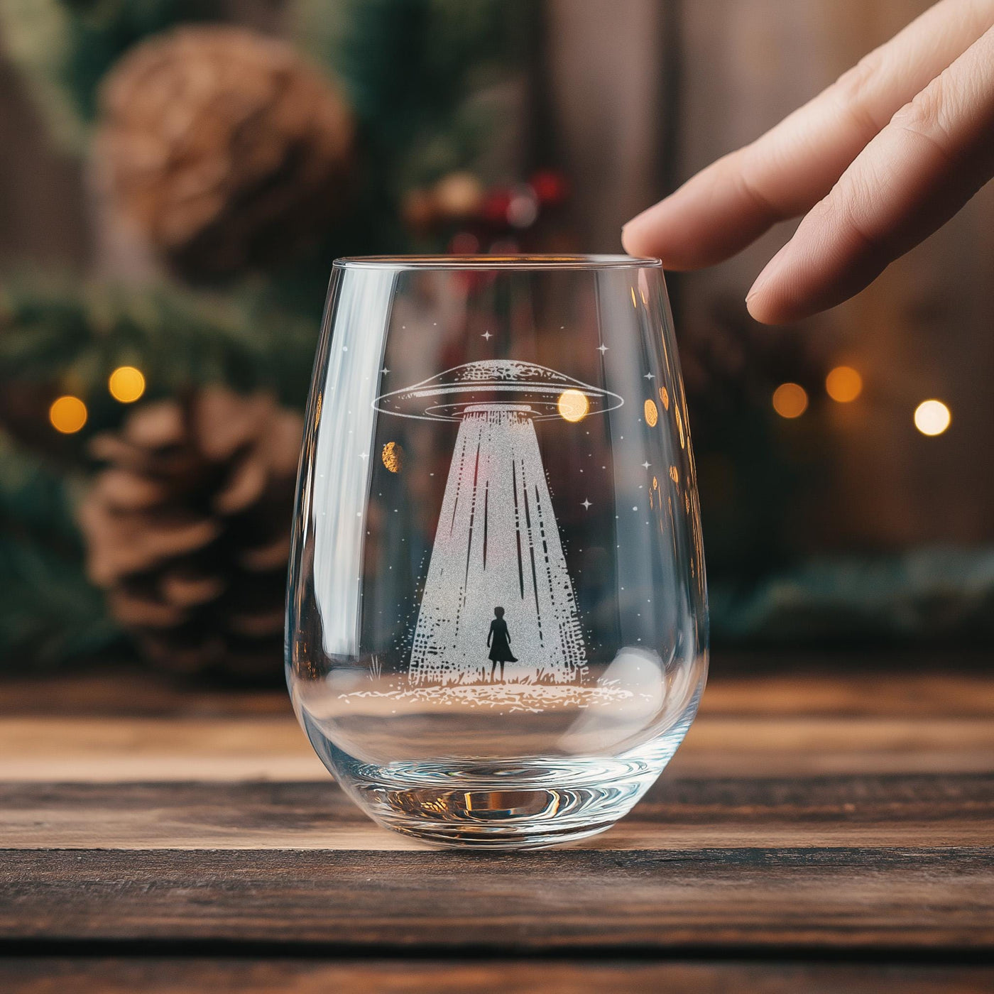 UFO Alien Glasses | Extraterrestrial Themed Personalized Whiskey, Wine & Beer Glassware, Sci-Fi Drinkware, Outer Space Enthusiasts Gift