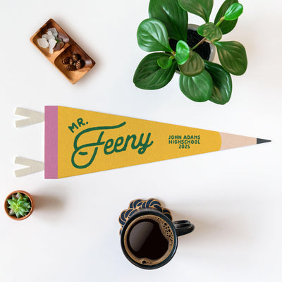 Custom Teacher Name Felt Pennant