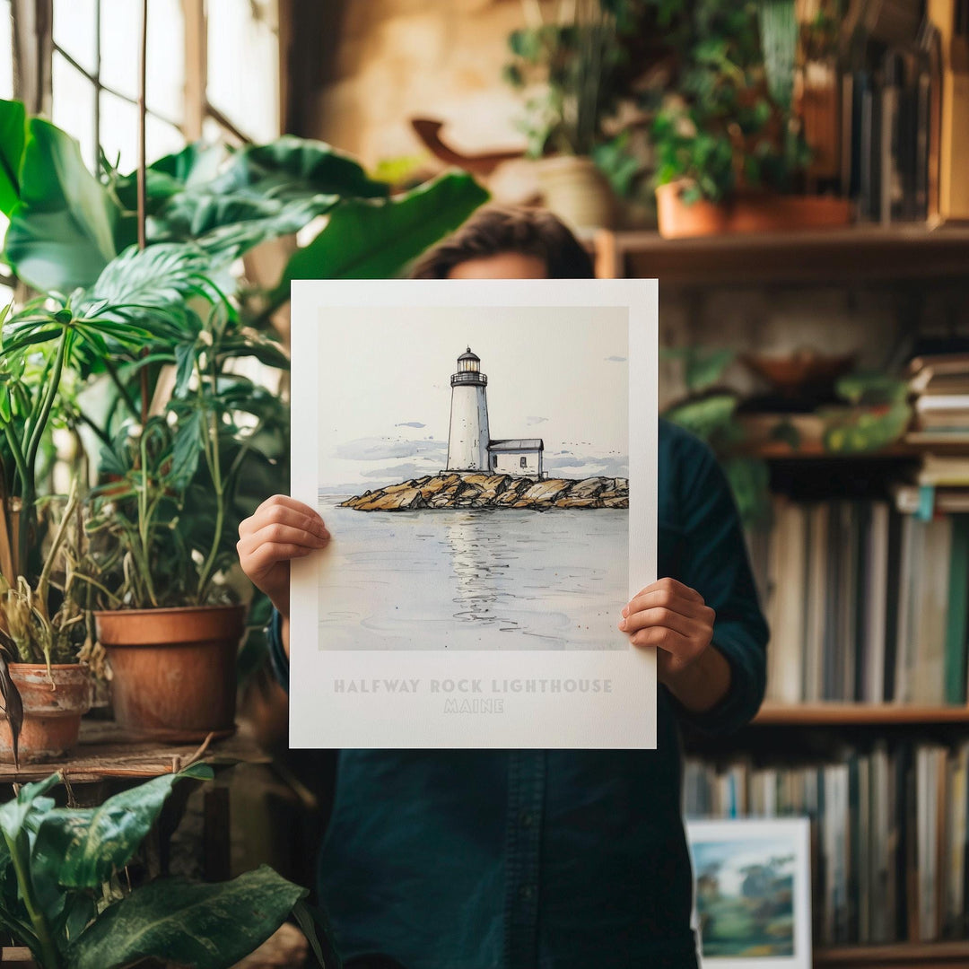 Halfway Rock Lighthouse, Maine Print