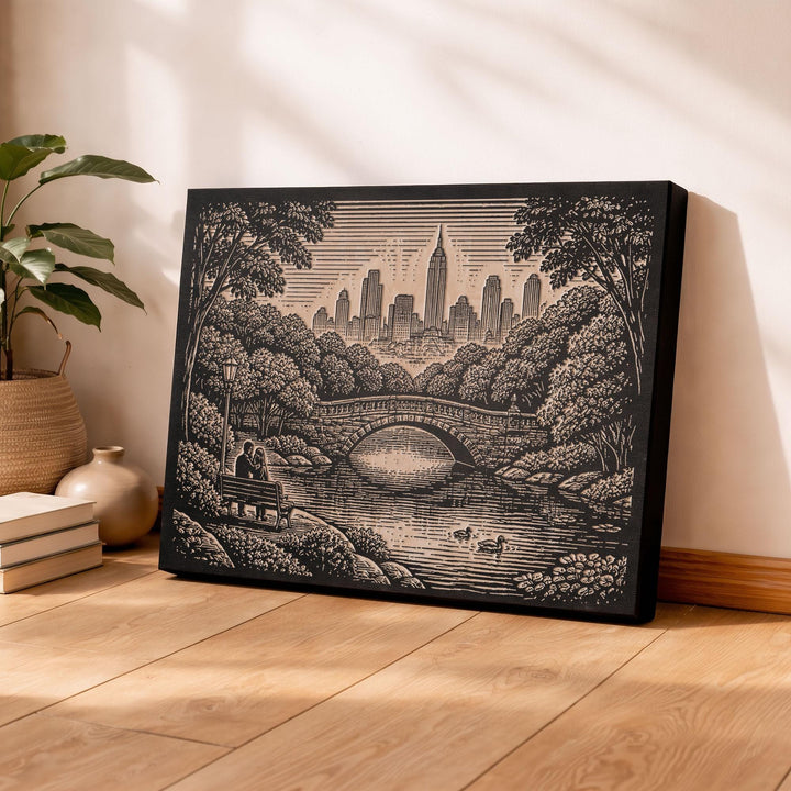 Central Park New York Engraved Birch Art Panel