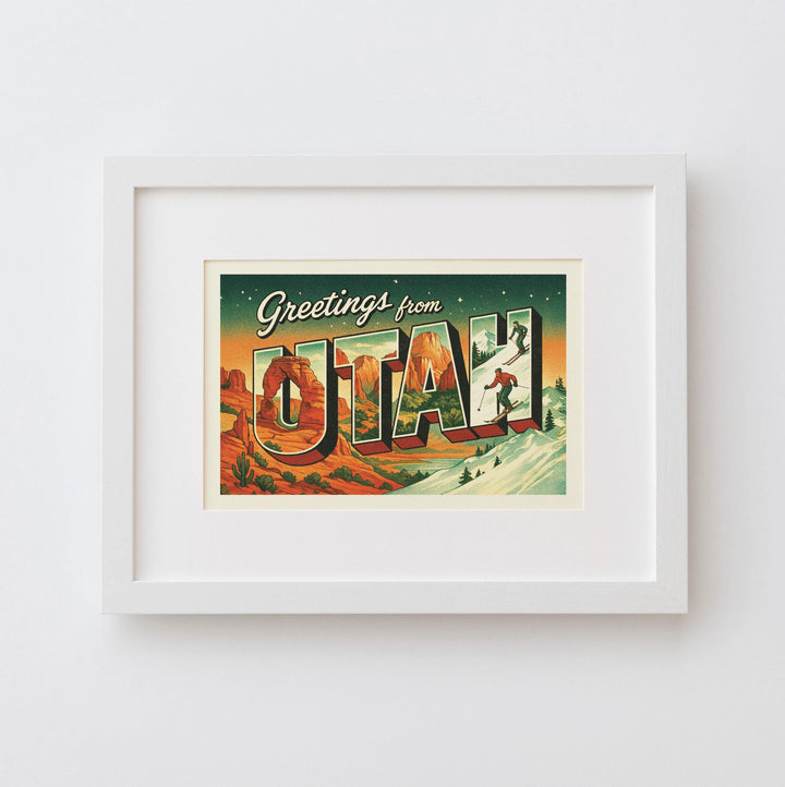 Utah Postcard Art Print