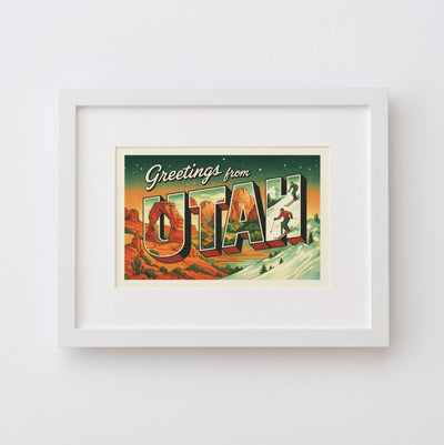 Utah Postcard Art Print