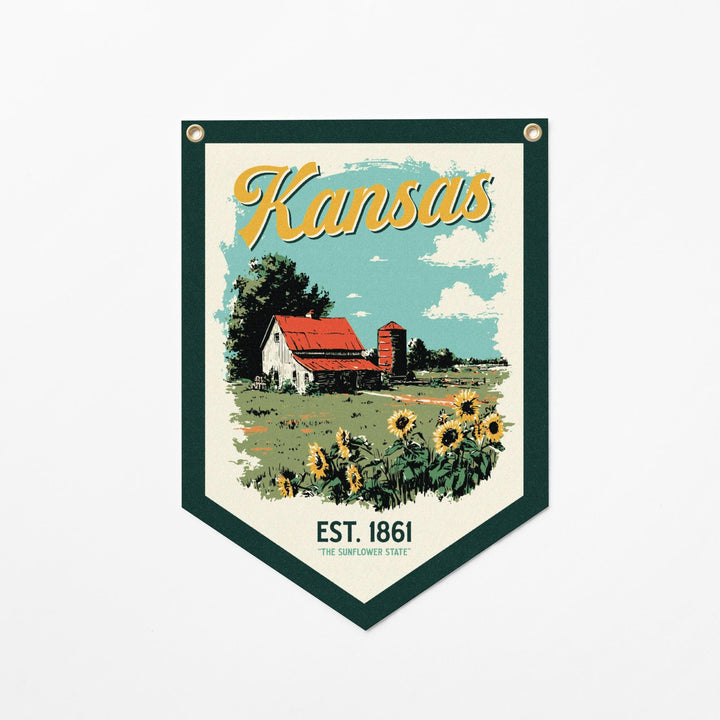 Kansas Felt Camp Flag