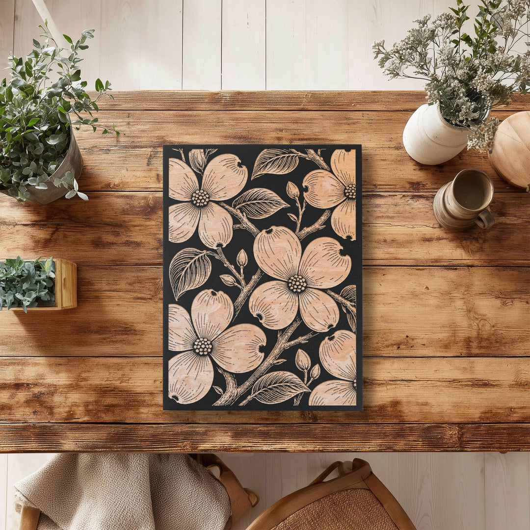 Dogwood Engraved Birch Art Panel