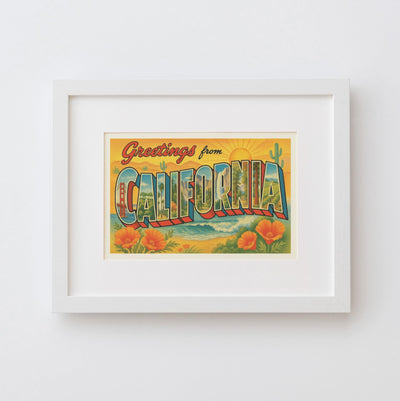 California Postcard Art Print