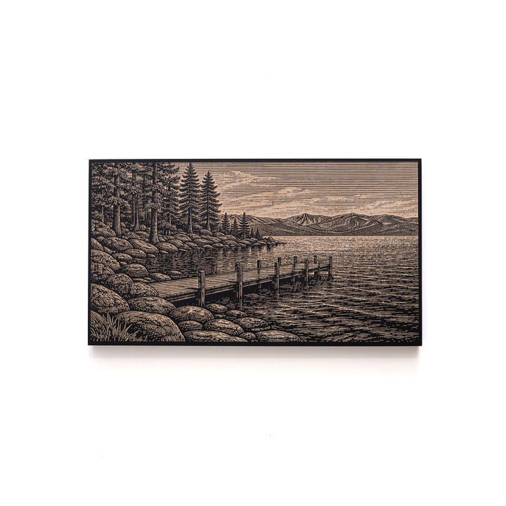 Lake Tahoe North Shore Engraved Birch Art Panel