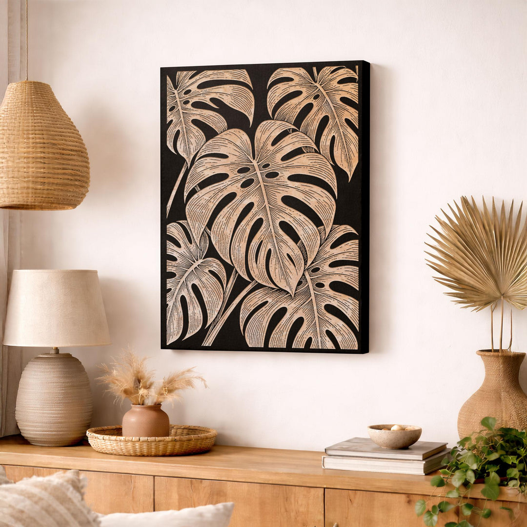 Split Leaf Philodendron Engraved Birch Art Panel
