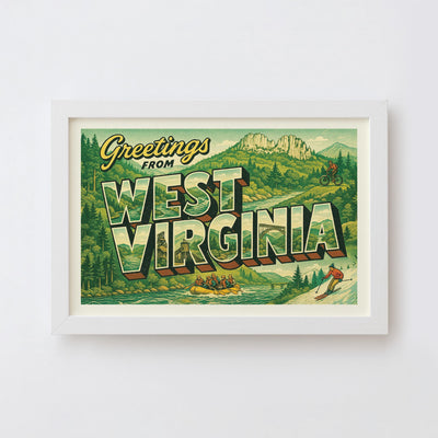 West Virginia Postcard Art Print