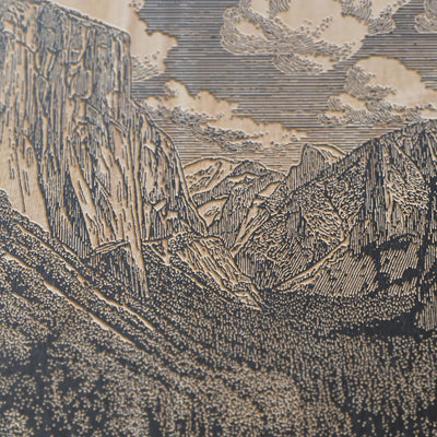 Yosemite Valley Engraved Illustration