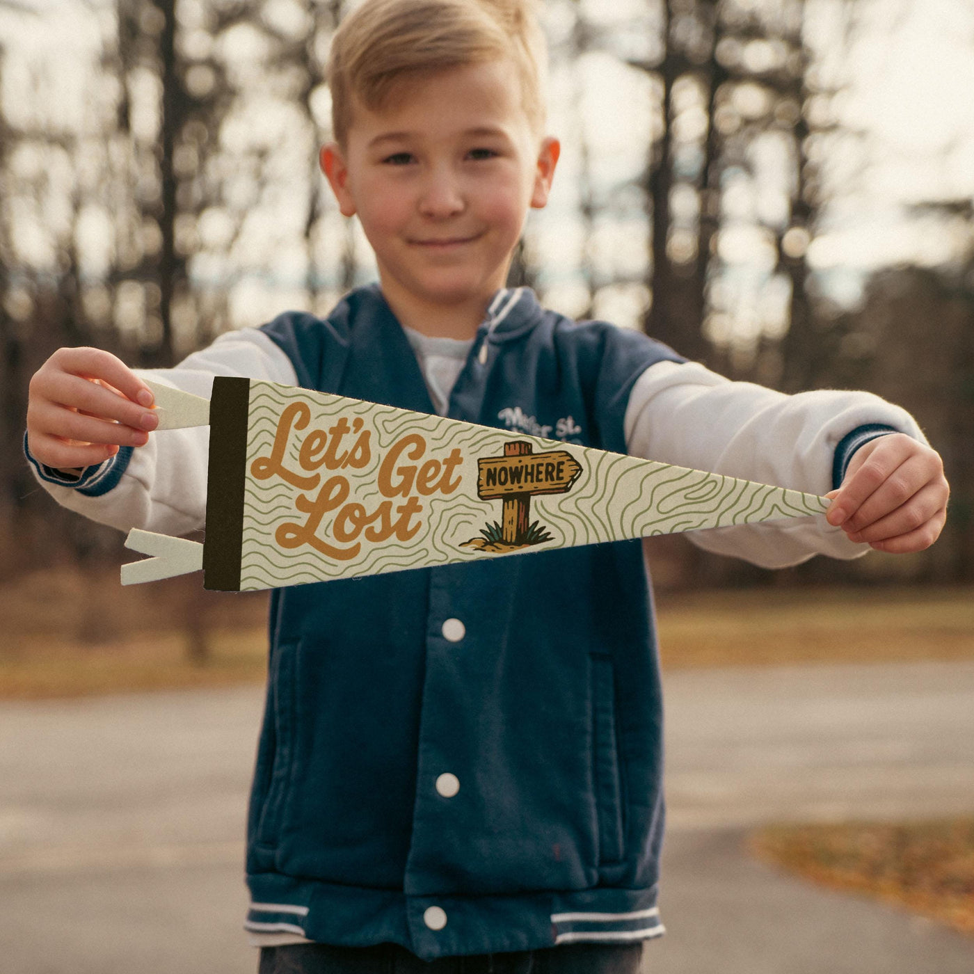 Let's Get Lost Felt Pennant