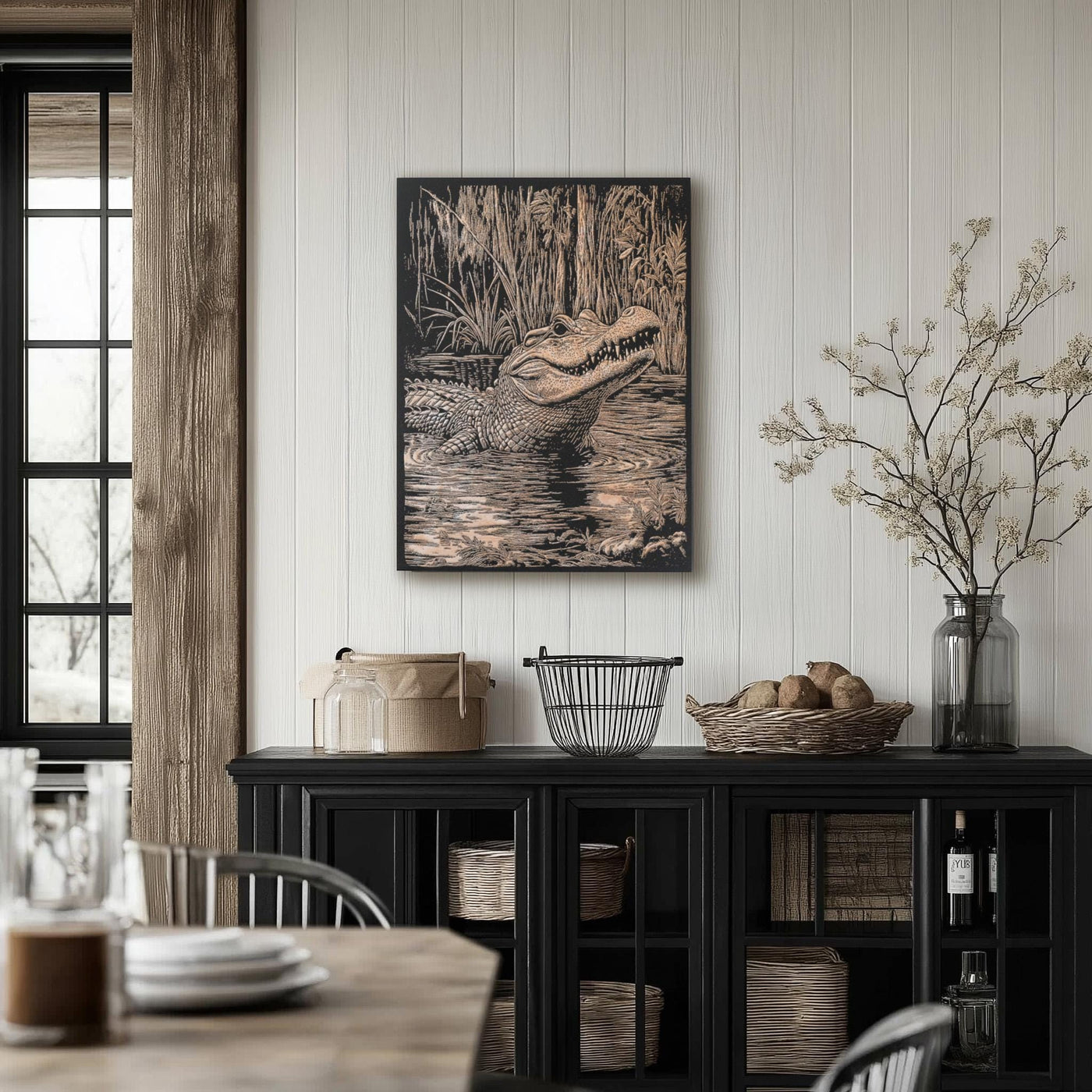 Alligator in Swamp Art