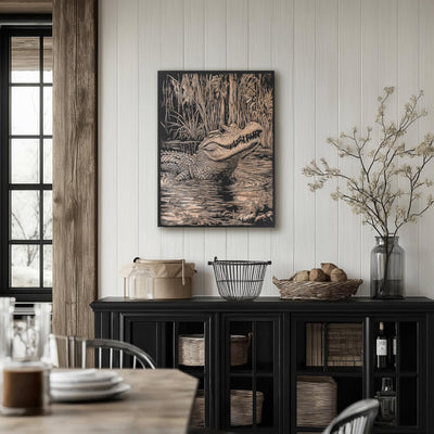 Alligator in Swamp Art