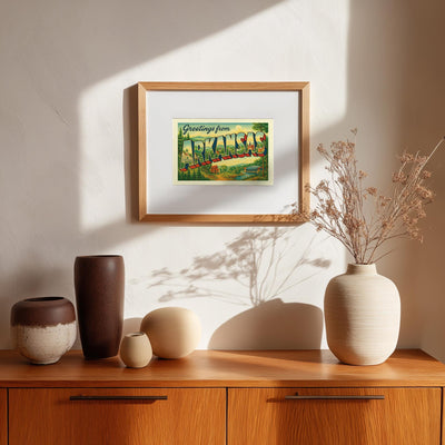 Arkansas Postcard Art Print