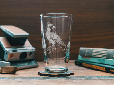 Cardinal Glasses | Birding Themed Personalized Whiskey, Wine & Beer Glassware Gift, Woodland Birds Drinkware, Nature Lovers Birder Gifts