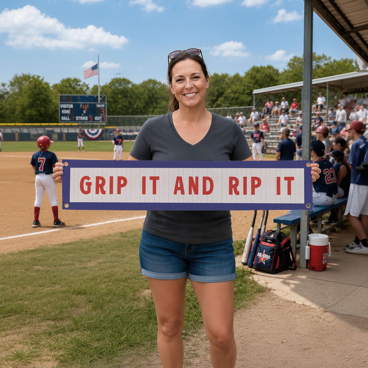 Grip It And Rip It Felt Sign Banner