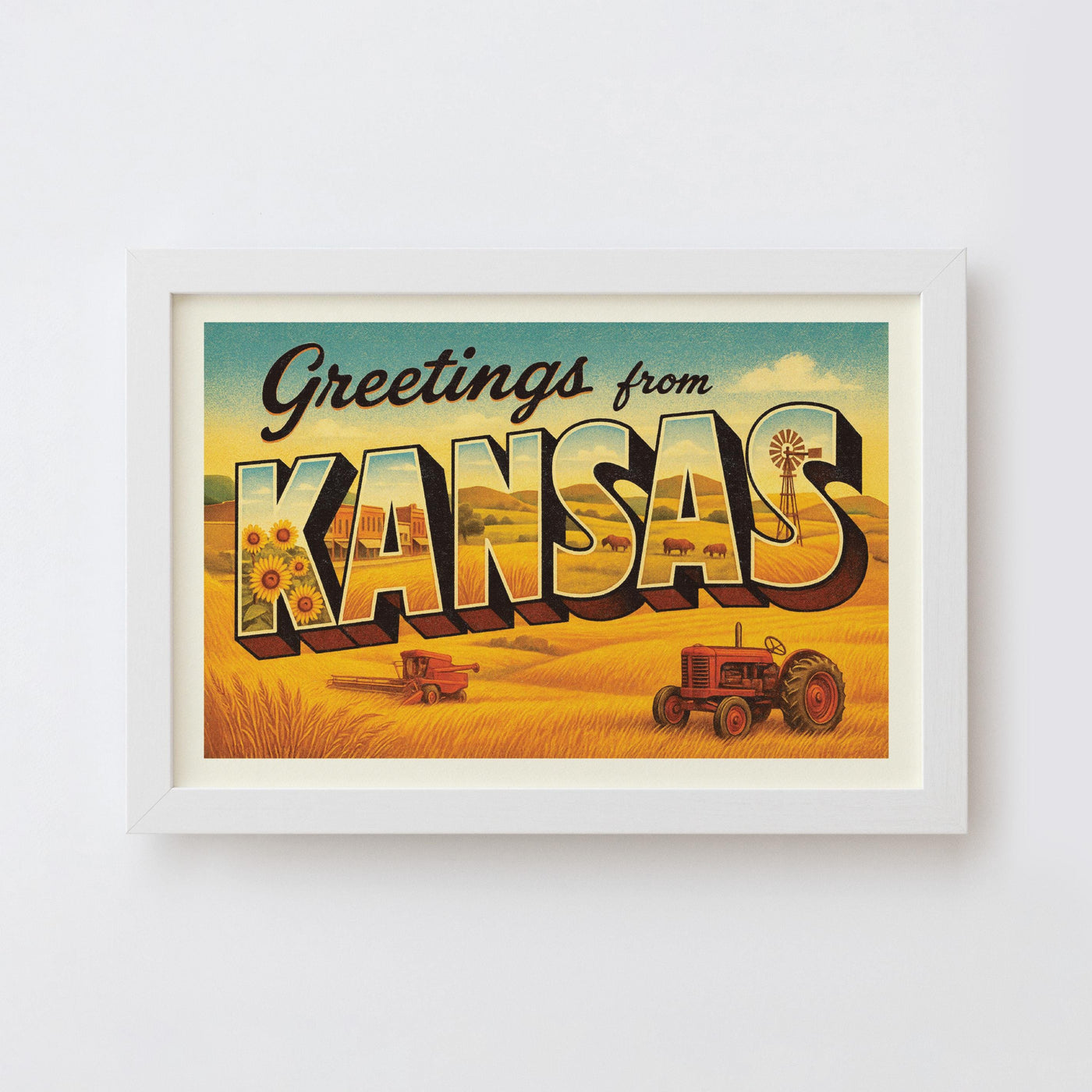 Kansas Postcard Art Print