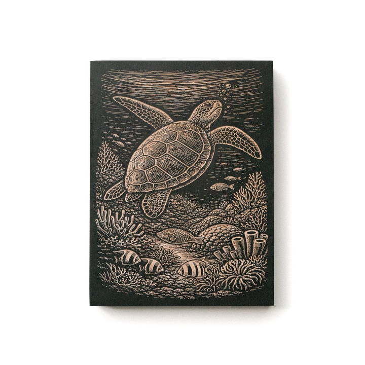 Sea Turtle Engraved Birch Art Panel