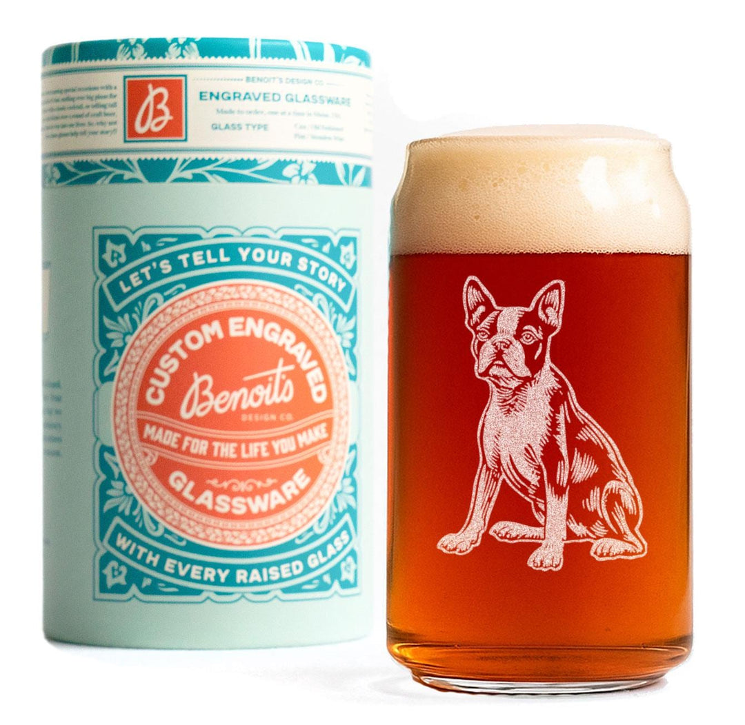 Boston Terrier Customizable Dog Glasses .