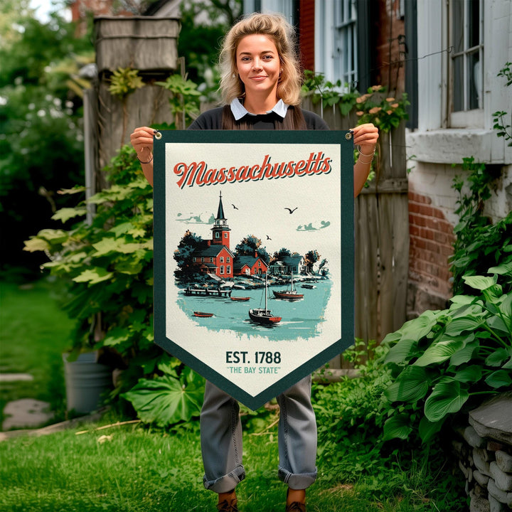 Massachusetts Felt Camp Flag