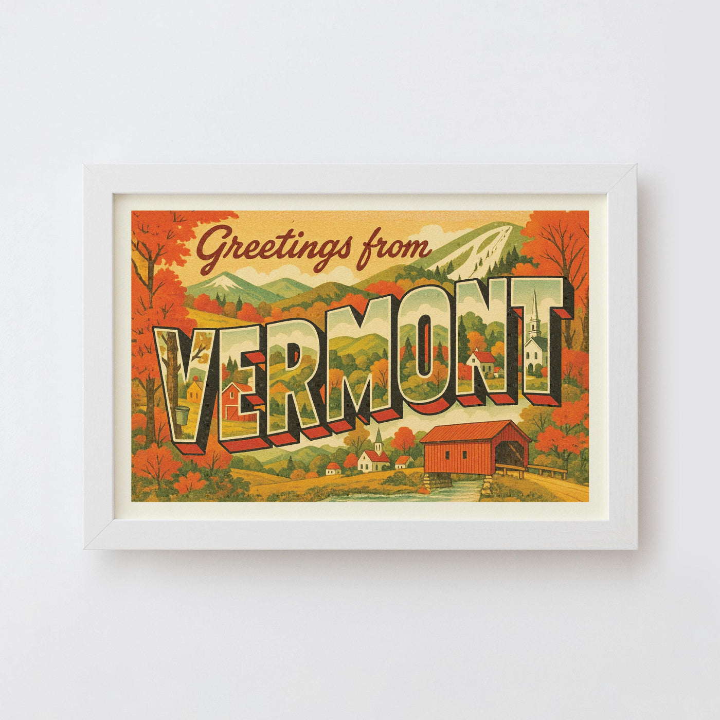 Vermont Postcard Art Print
