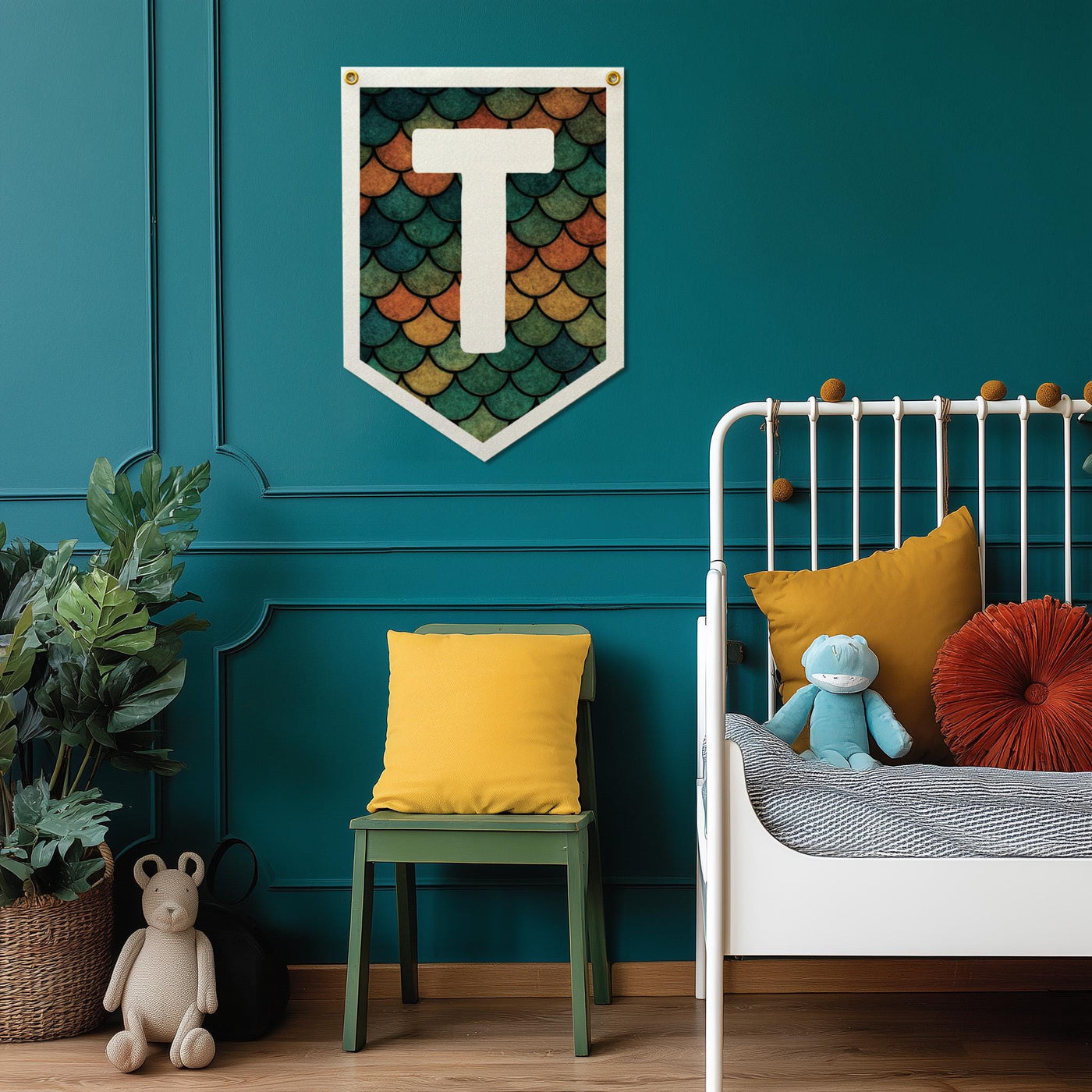 Custom Animal Print Letter Felt Camp Flag