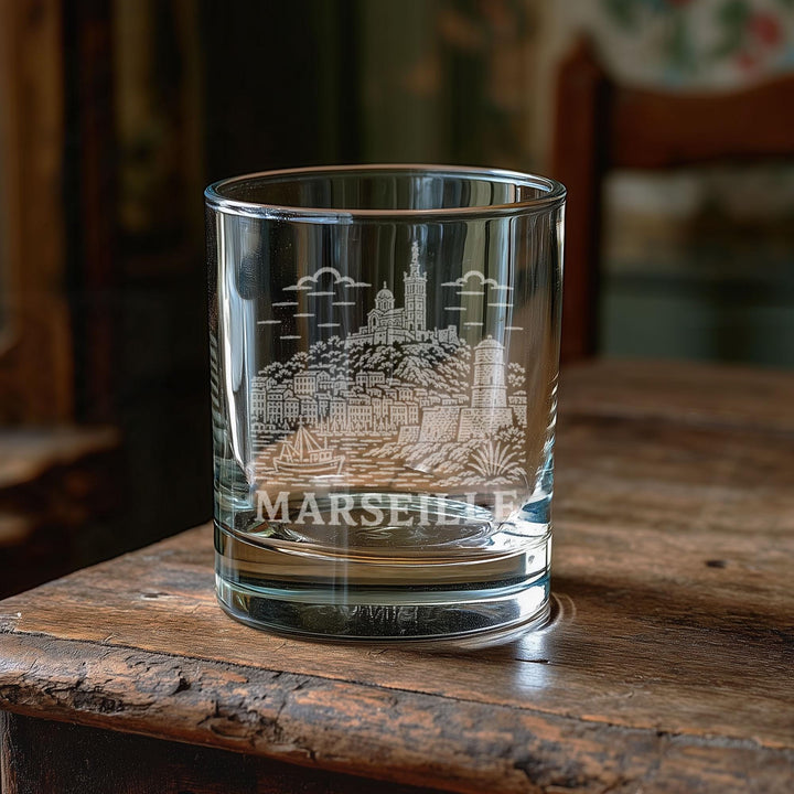 Marseille France Engraved Glass