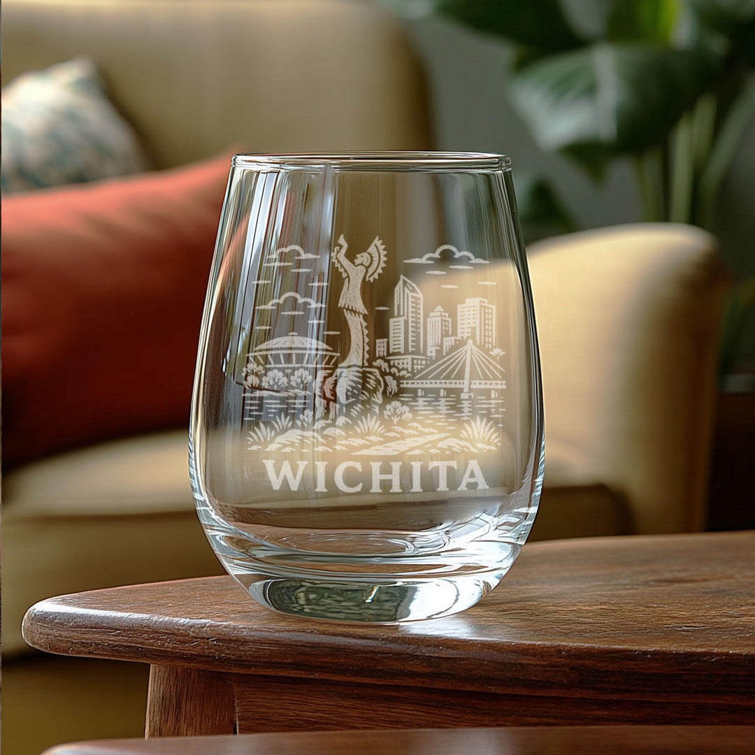 Wichita Kansas Engraved Glass