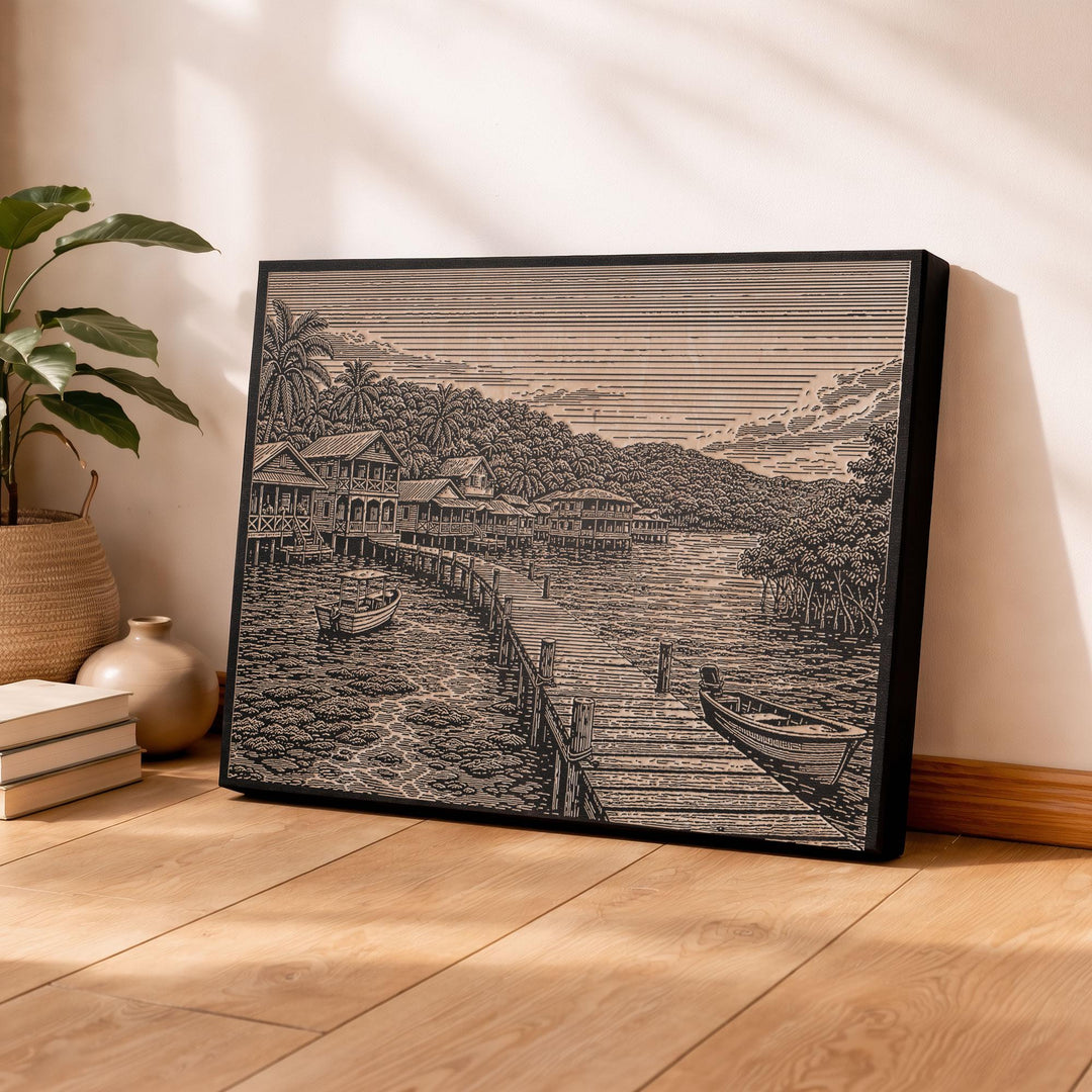 Bocas del Toro Engraved Birch Art Panel
