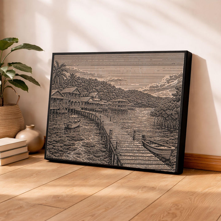 Bocas del Toro Engraved Birch Art Panel