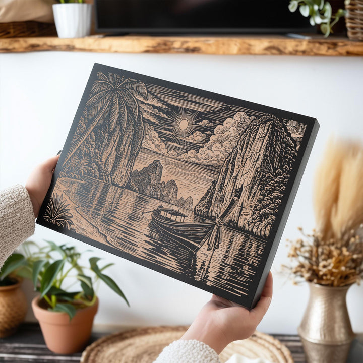 Thailand Engraved Birch Art Panel