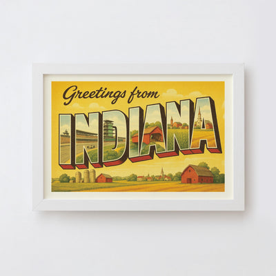 Indiana Postcard Art Print
