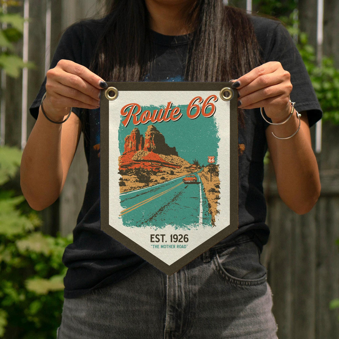 Route 66 Felt Camp Flag