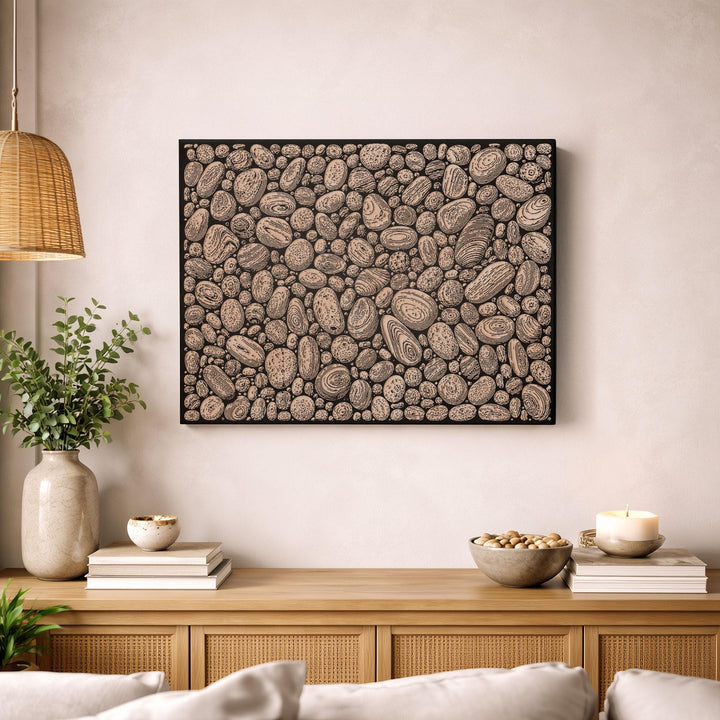 Pebbles Engraved Birch Art Panel