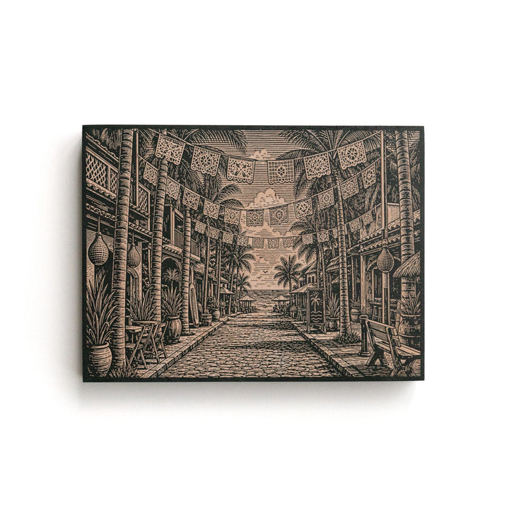 San Pancho Mexico Engraved Birch Art Panel