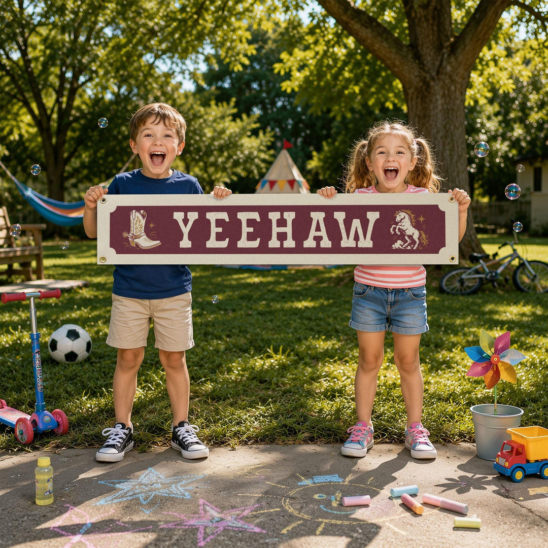 Yeehaw Felt Banner